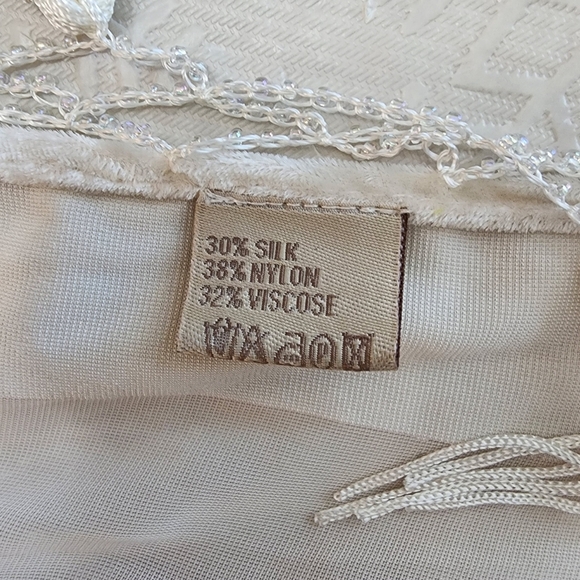 Jayley Silk Floral Kimono Cream White devore Jacket Coverup with Tassels Onesize - Picture 12 of 16